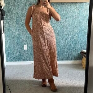 Faherty Brown Floral Maxi Dress